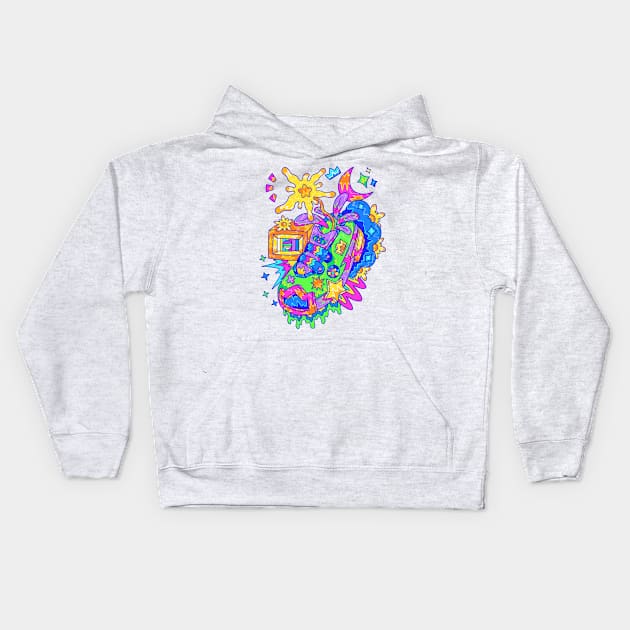 Sneaker Works - Something Blooms Kids Hoodie by yoy vector